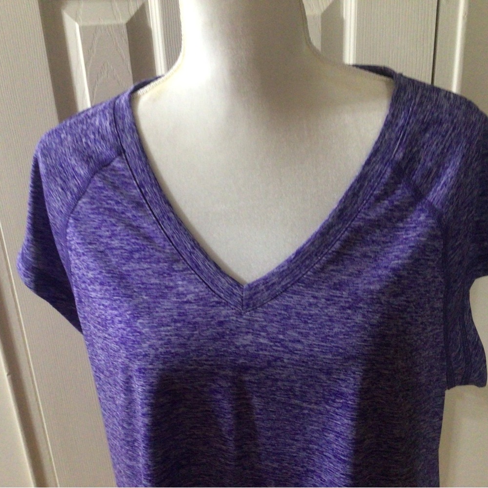 Ideology Purple Size XL Cap Sleeve V Neck Women’s Athletic Top